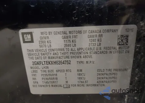 2017 GMC Terrain Sle-2 from USA, damaged, VIN 2GKFLTEKXH6264752